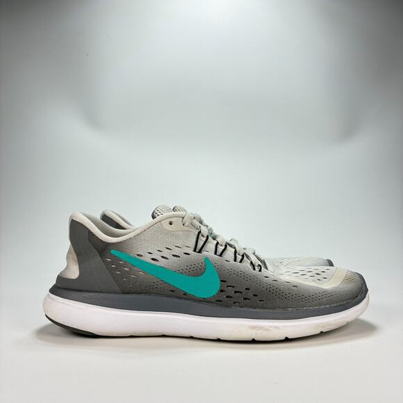 Nike Flex 2017 RN Light Gray Teal Running Shoes Lace Up 898476-007 Womens Sz 6.5 - Picture 1 of 10